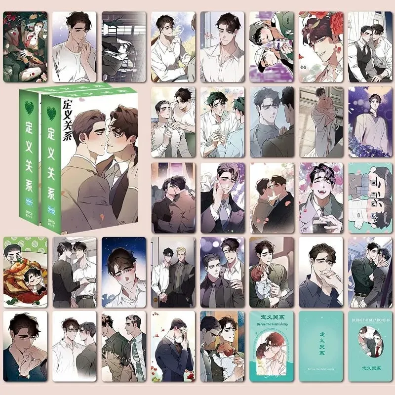 55 pçs/set definir o relacionamento manhwa photocards personagem masculino laser lomo cartões bl manga para fãs presente colecionável