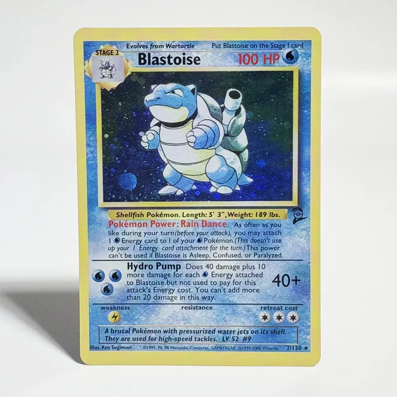 Cartas pokémon 1996, edição básica, cartão flash, charizard, gengar, blastoise, feraligatr, gengar, cartão comercial, coleção de proxy