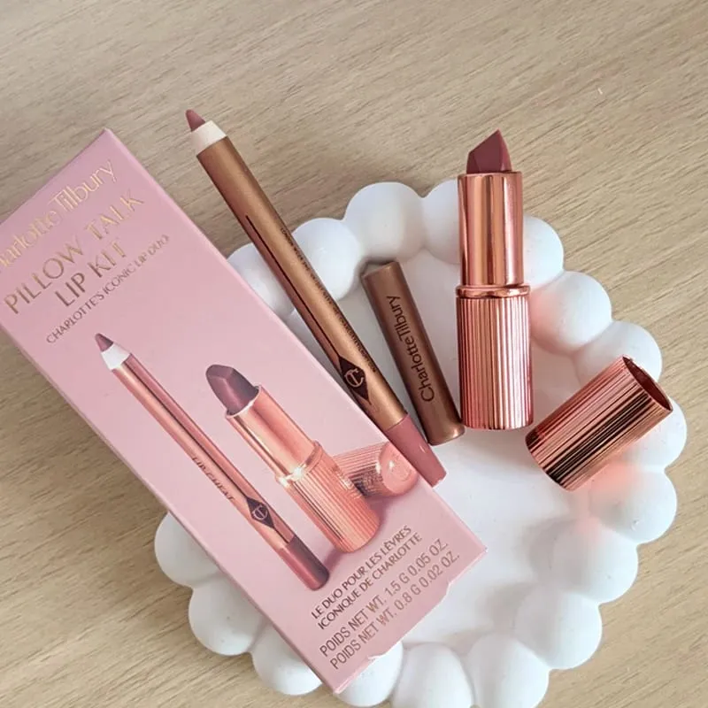 Conjuntos de maquiagem CT Batom Luz Rosa Médio Rosa Plumps Gloss Lip Tint em forma de coração Dois tons Blush Lip Liner Paleta de sombras