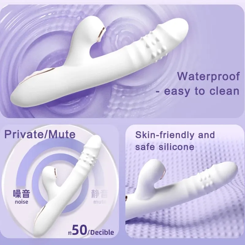 Vibrador de brinquedos sexuais vibrador empurrando com vários modos de vibração/sucção multifuncional à prova d'água empurrando com lambida