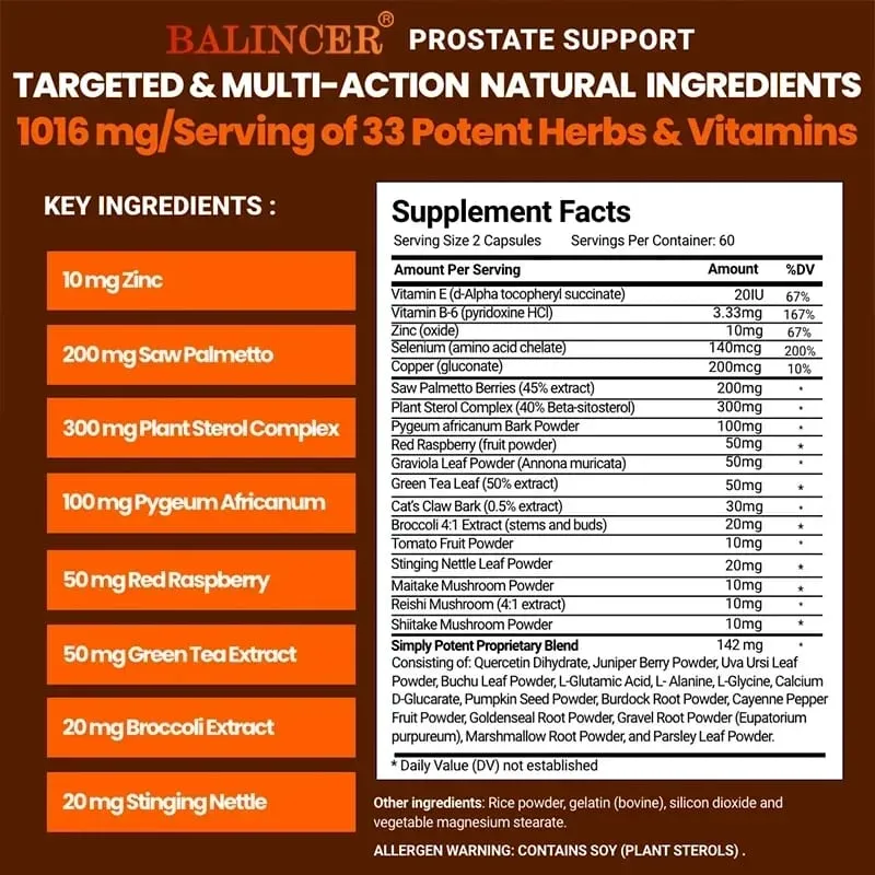 鋸棕櫚補充劑含有抗氧化維生素，可支持前列腺和促進泌尿系統健康