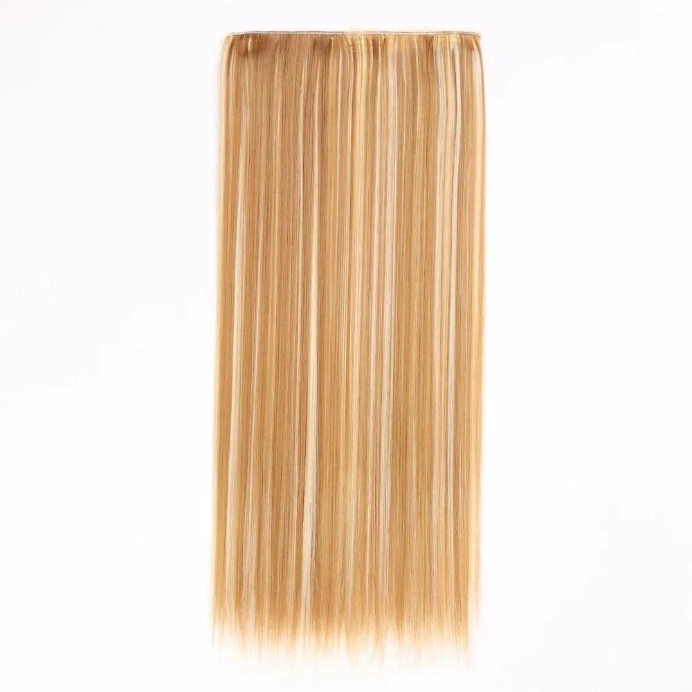 Synthetic Natural Synthetic Hair Extensions 5 Clip In Artificial Fake Ombre Blonde Brown Black Pink Straight False Hair Piece