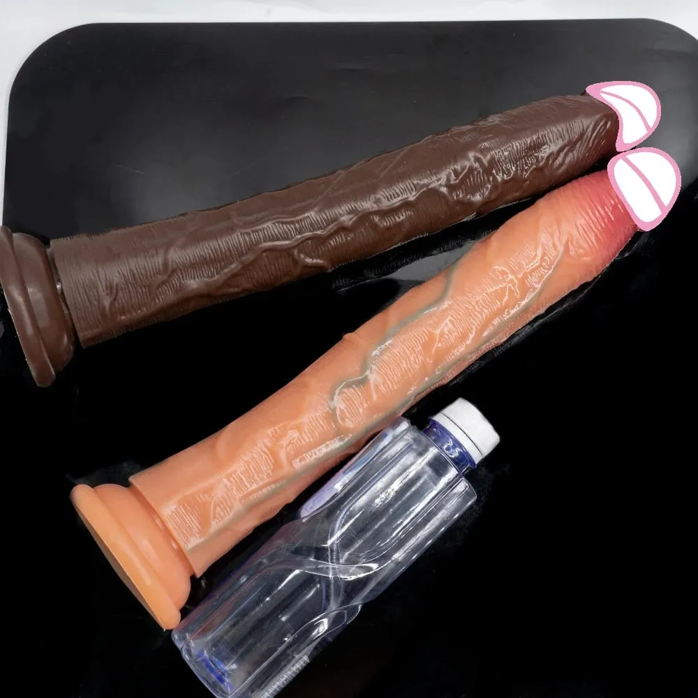Super longo pênis macio silicone vibrador butt plug massageador de próstata enorme vagina anal vibrador ventosa adulto brinquedos sexuais para mulheres homens