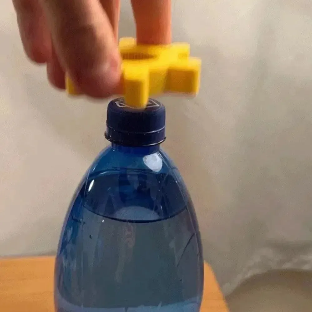 便攜式多功能開瓶器黃條用品旋轉開瓶器塑膠開瓶器廚房工具