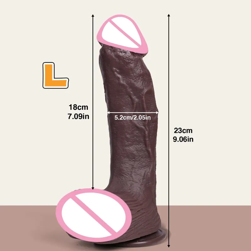 Enorme vibrador realista dupla camada de silicone pênis macio grande galo 2 cores 4 tamanhos para mulheres masturbação brinquedos sexuais suprimentos para adultos