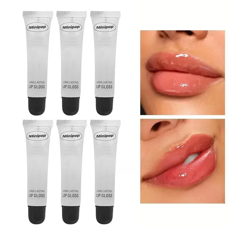 2/3/6pcs brilho labial transparente hidratante de longa duração | Óleo de base labial não pegajoso, acabamento de alto brilho, cosméticos para cuidados com os lábios 18ml