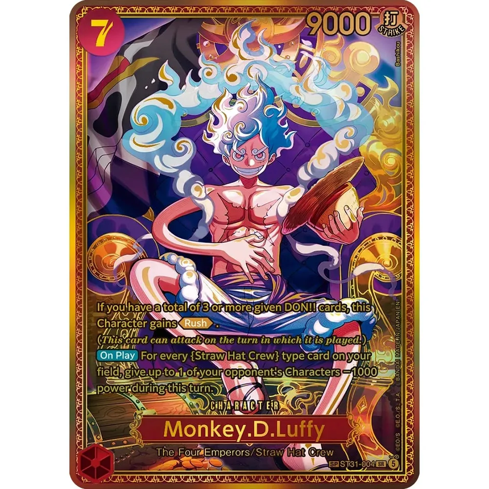 Cartões de coleção Monkey D. Luffy EB04-061 OPCG EN Brilhando Criatividade Raro Holográfico Em Relevo Cartão De Folha Texturizada
