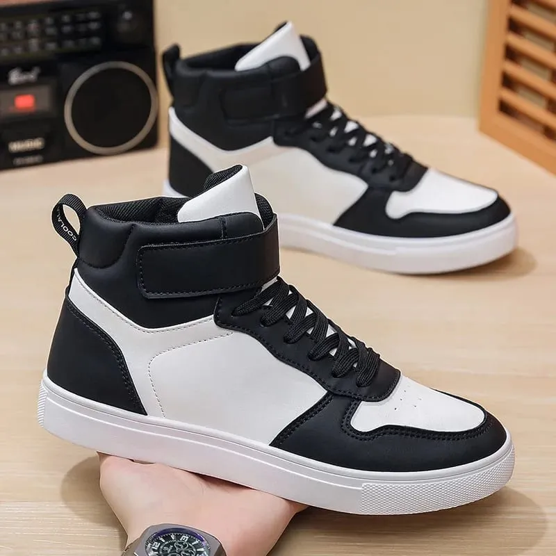 Branco vulcanizado tênis masculino sapatos confortáveis ​​planos rendas até zapatillas hombre outono primavera tênis de alta qualidade mais tamanho 39-48