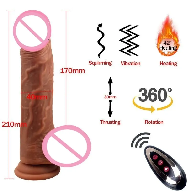 Vibrador telescópico com aquecimento realista, pênis, pau, plug anal, masturbador, sexy, mulheres adultas, vibradores anais, brinquedos sexuais 18 — image 8