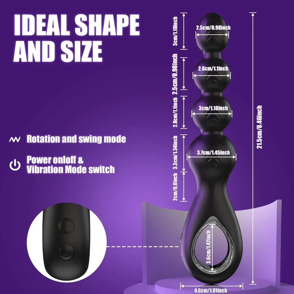 Vibrador anal rotativo 360 ° para homens, massageador de próstata, plugue anal, bolas anais, masturbador gay masculino, brinquedos sexuais para adultos