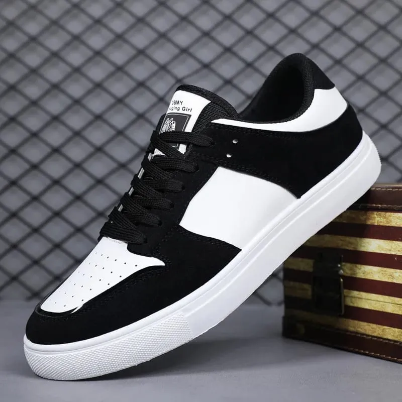 Branco vulcanizado tênis masculino sapatos confortáveis ​​planos rendas até zapatillas hombre outono primavera tênis de alta qualidade mais tamanho 39-48