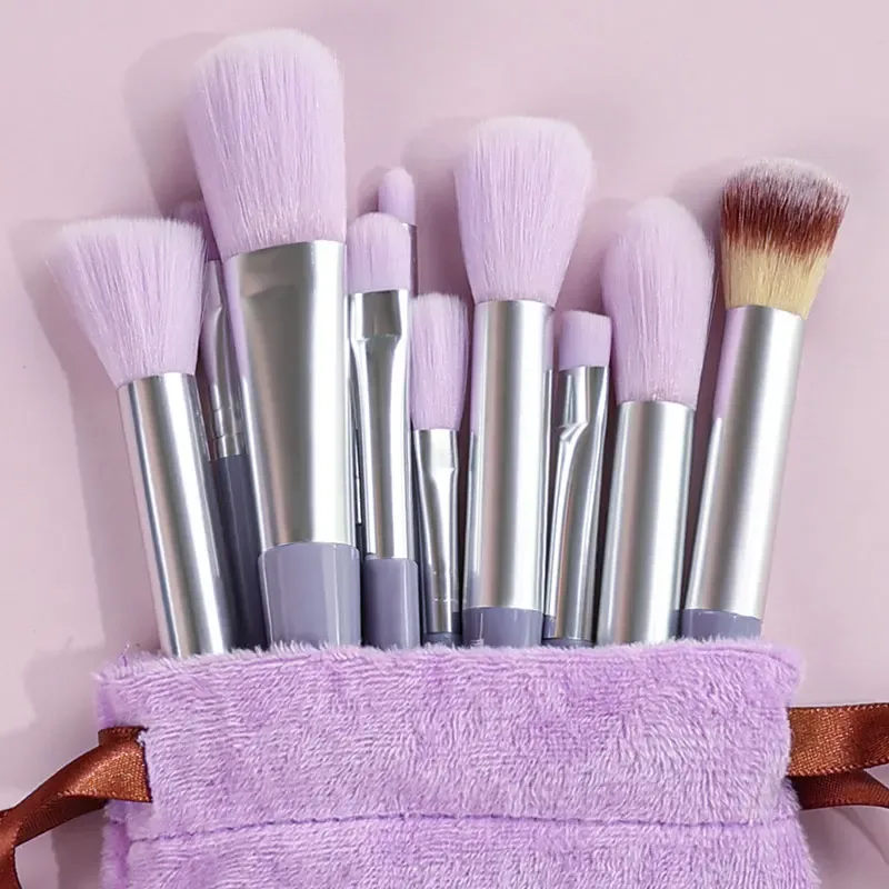 Profissional 13 pçs pincéis de maquiagem conjunto 2 pó puff esponja para cosméticos fundação blush sombra mistura escova ferramentas beleza