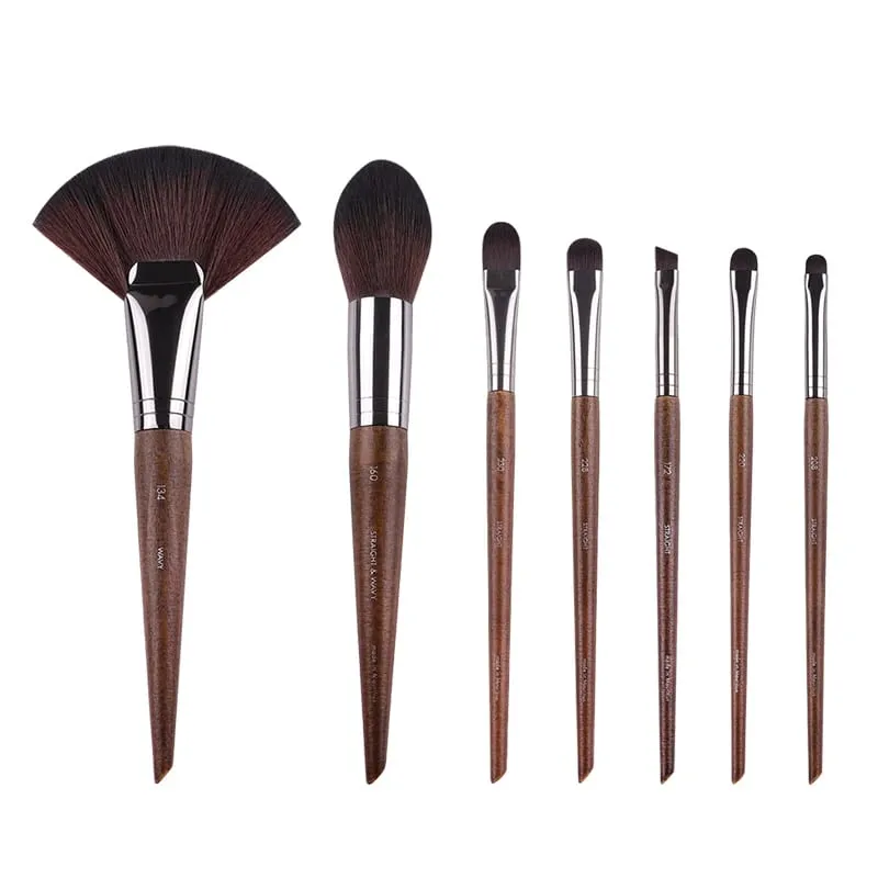 2 peças/35 peças mf pincéis de maquiagem macios de madeira natural, pó, base, corretivo, pincel de maquiagem, blush, ferramentas de sombra de cabelo sintético