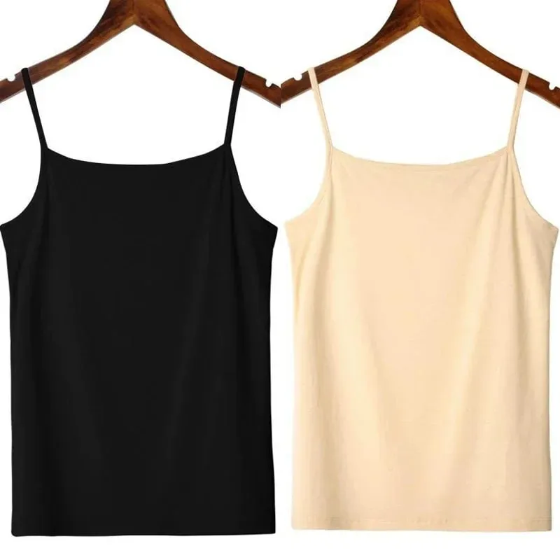 Solid Color Sleeveless Camisole Vest Casual Basic Slim Tank Top All Match Daily Women Summer Fashion Streetwear Tops Underwear — image 14