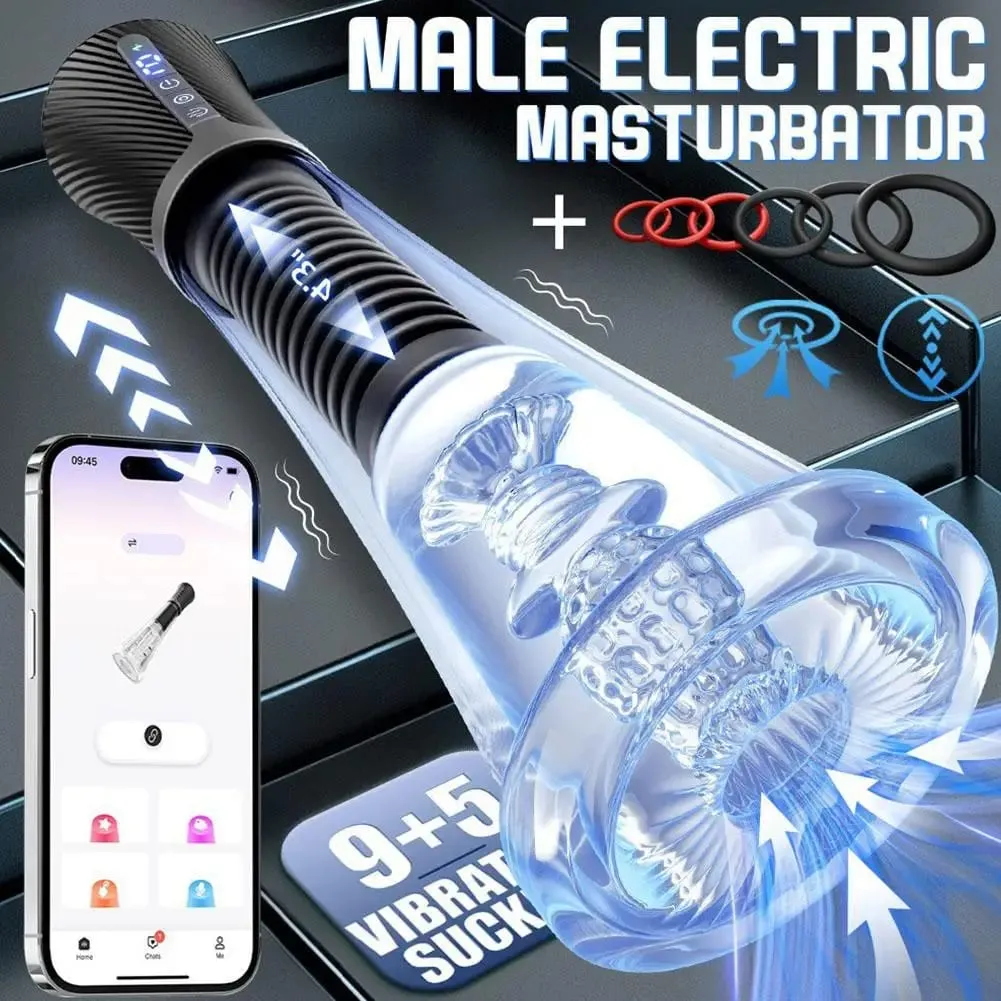 Massageador pessoal masculino com controle por aplicativo, vibração multifrequência, sucção forte, portátil, recarregável, copo de avião, brinquedo sexual