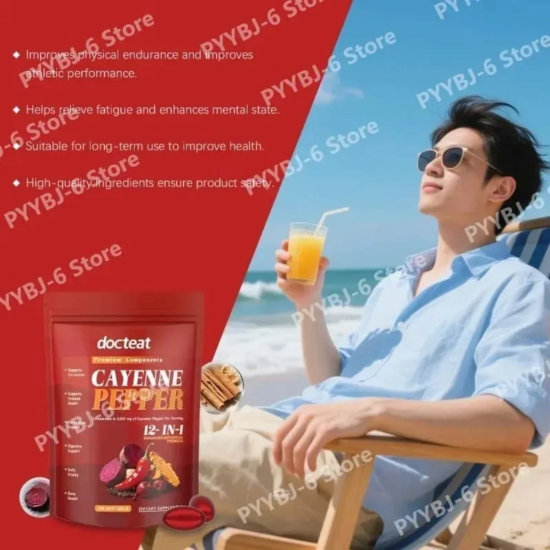 Cayenne Pepper Extract Botanical Formula Supports Circulation Immune Health &Daily Vitality180 Softgels Dietary Supplement