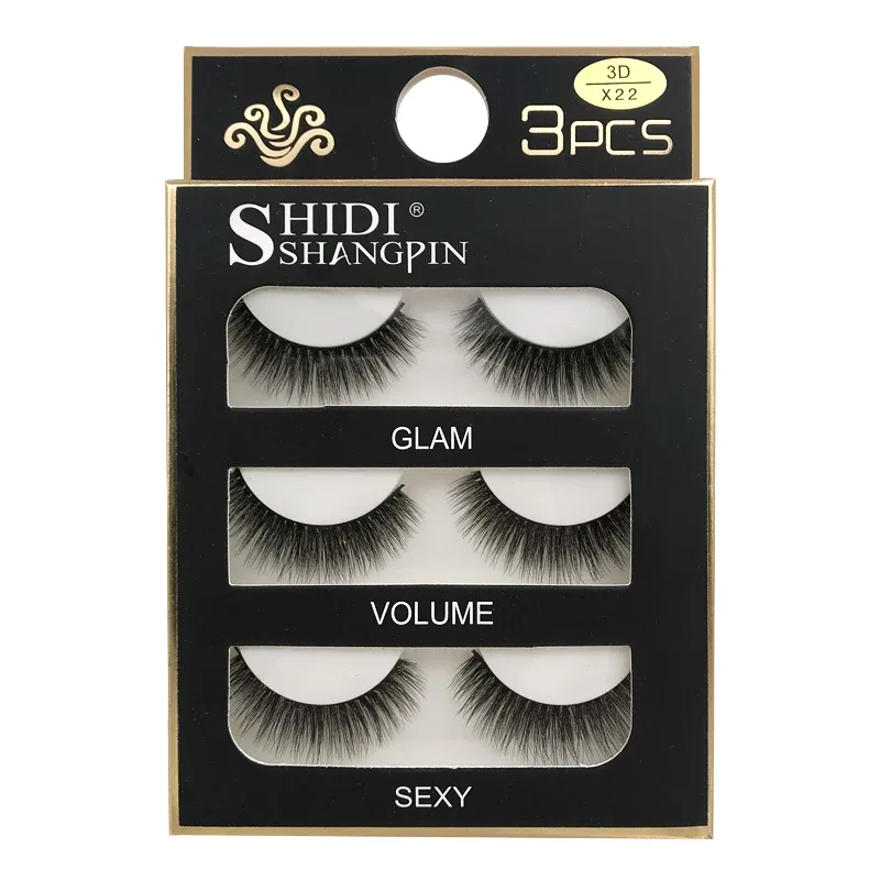 Falso cils 3 pares cílios postiços naturais longos 3d vison cílios macios macios finos feitos à mão cílios falsos ferramentas de maquiagem dos olhos
