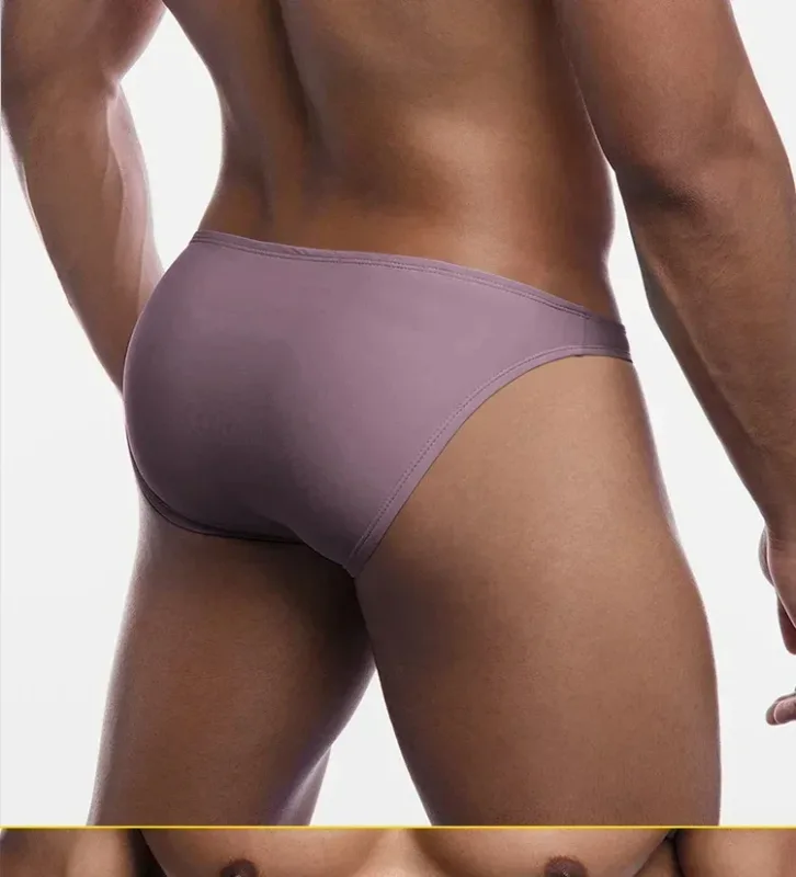 Cuecas modais masculinas de cintura baixa, sexy, cor sólida, simples, triângulo, roupa íntima, esportes, respirável, confortável, calcinha masculina