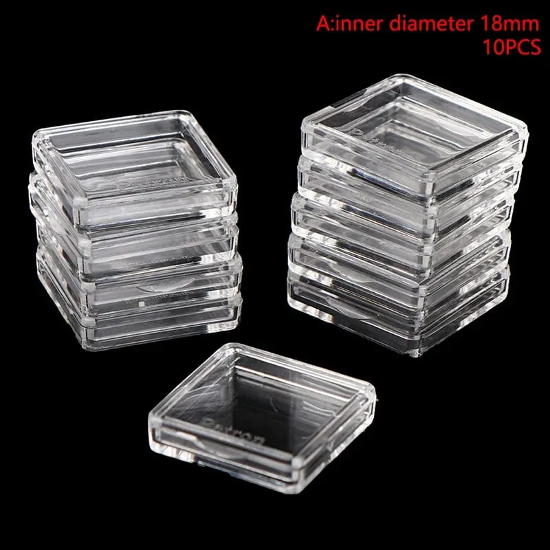 Z. 10PCS Square Clear Plastic Protector Containers Case For Token Board Game Holder Boxes Cards Collection