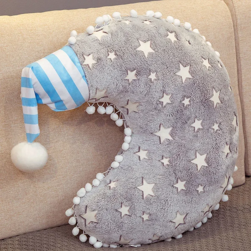 Ins pelúcia céu série luminosa nuvem lua estrela travesseiro macio almofada kawaii brinquedos de pelúcia para crianças bebê crianças brinquedo presente da menina