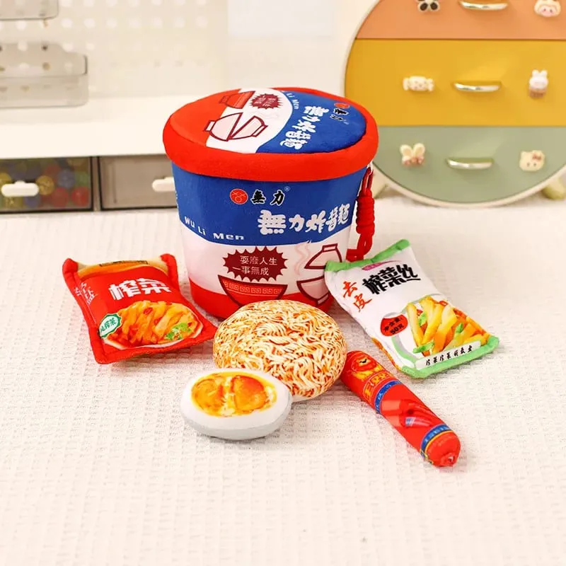 Simulação realista série de macarrão brinquedos de pelúcia criativo recheado macio balde de macarrão instantâneo travesseiro engraçado para meninas presente decoração de casa