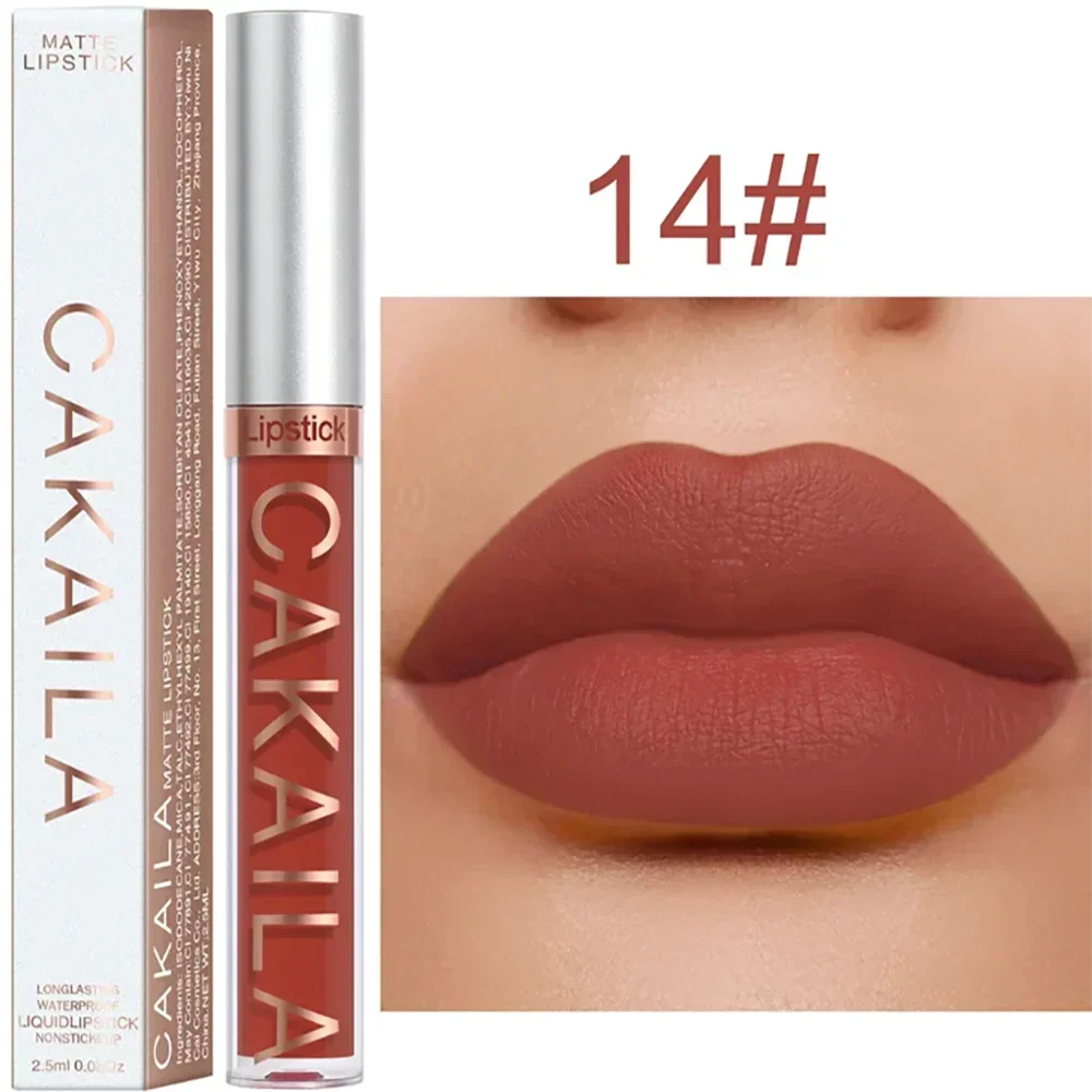 Matte Velvet Lip Glaze Tahan Lama Gincu Cecair Licin Sutera Tidak Mudah Luntur Lip Gloss Makeup Seksi Untuk Wanita Tint Bibir