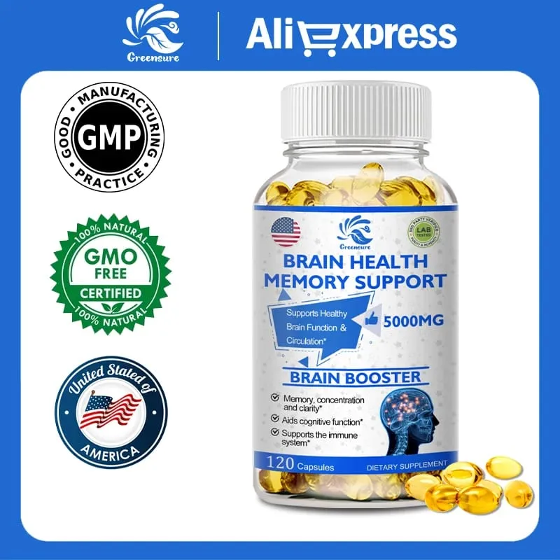 Cápsulas cerebrais com Ginkgo Biloba B6 Memória Foco Inteligência Função Cerebral Saúde