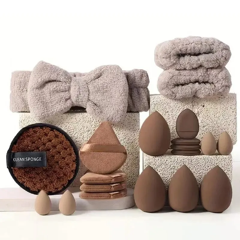 Professional Makeup Brushes Set for Foundation Eyeshadow Highlighter Blush Concealer Powder Cosmetic Tools with Sponges Kit