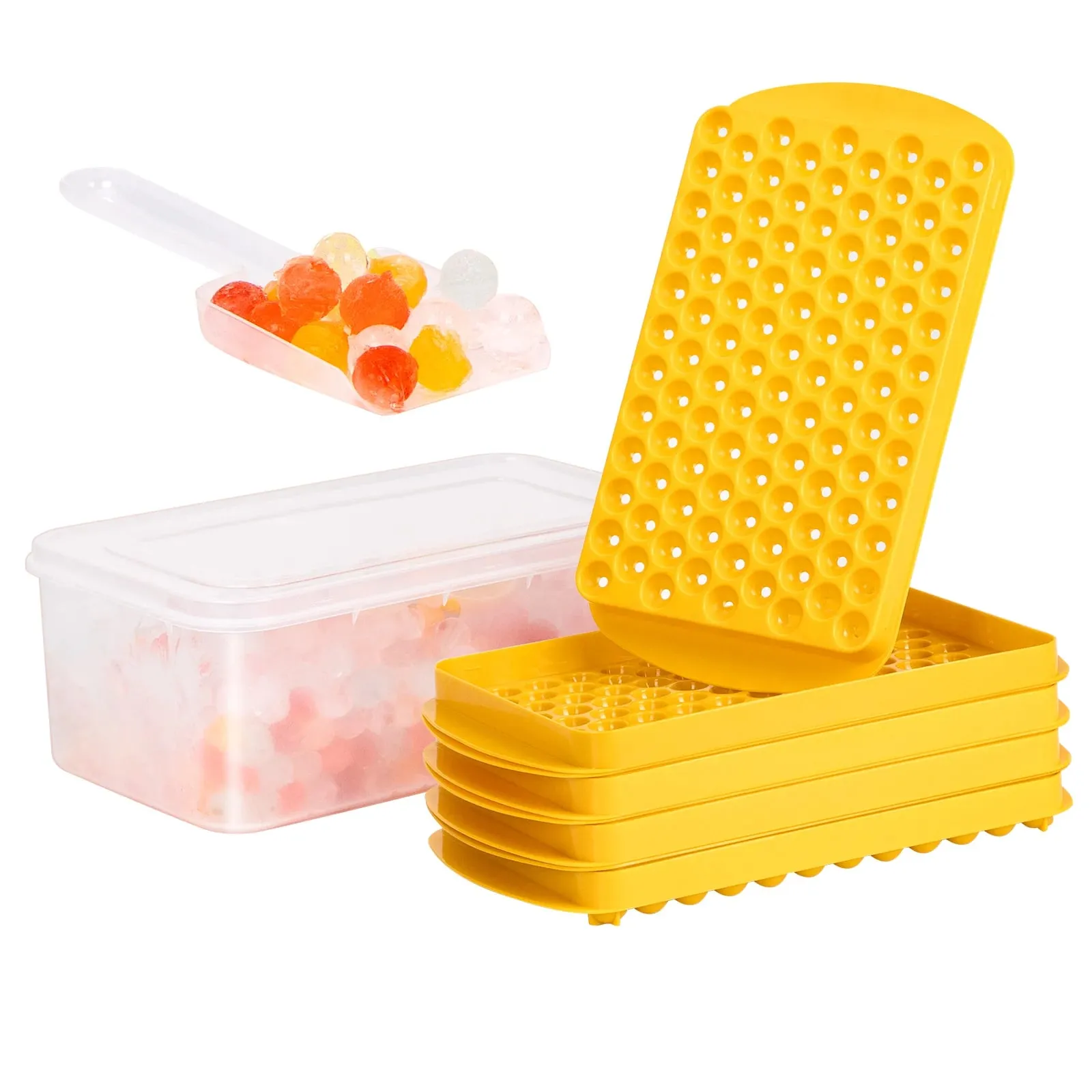 Mini Ice Cube Tray 104 Holes Round Ice Ball Mold Tiny Crushed for Chilling Bar Cocktail Whiskey Drink Coffee Juice Kitchen Tool