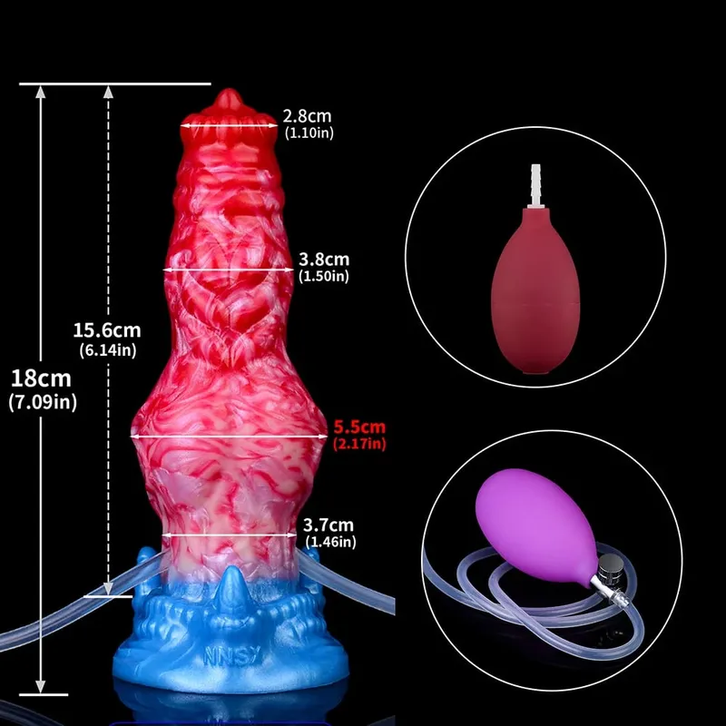 Enorme nó esguichando-dildo inflável com forte otário silicone inflat anal plug trainer iniciante brinquedos sexuais para mulheres homens