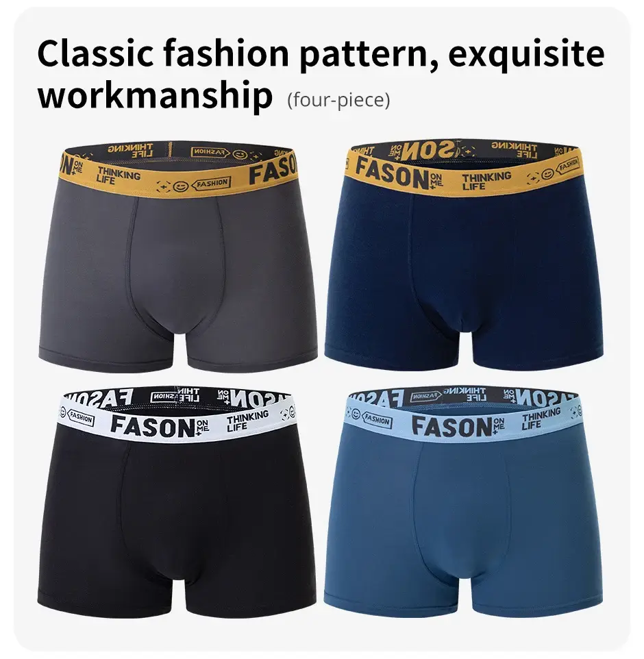 5/4 Pcs Men's Fashion Printed Underwear Comfortable Joker Boxer Plus Size 5XL Adolescent Multicolor Mix Shorts Middle-aged Boxer