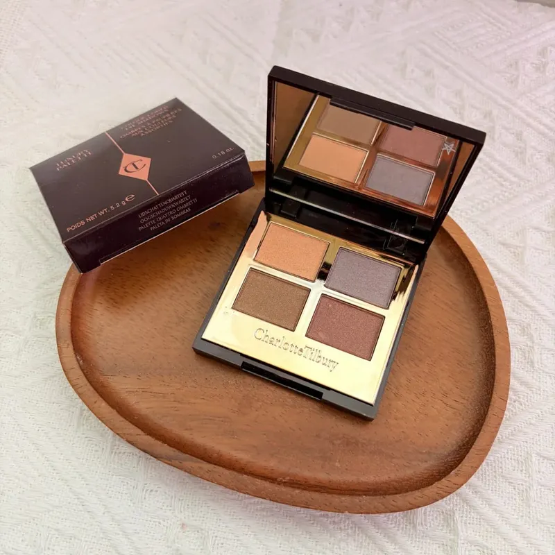 Charlotte Tilbury 4Pan Velvet&9Pan Silk Shimmer Eyeshadow&Cream Blush Dewy Long Lasting Buildable Blendable Natural Glow Makeup