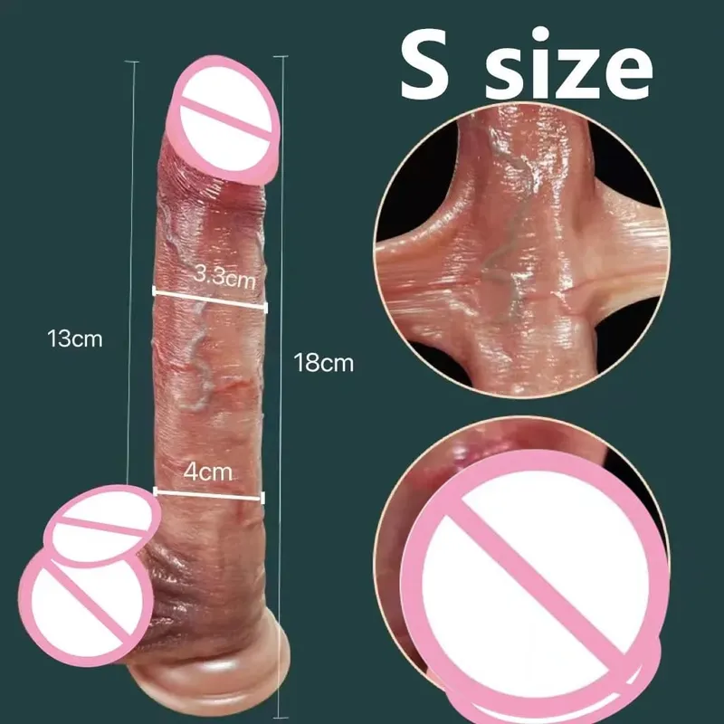 2.0 pau versão atualizada de testículo deslizante pênis realista para mulheres deslizante prepúcio vibrador brinquedo sexo anal para casal silicone