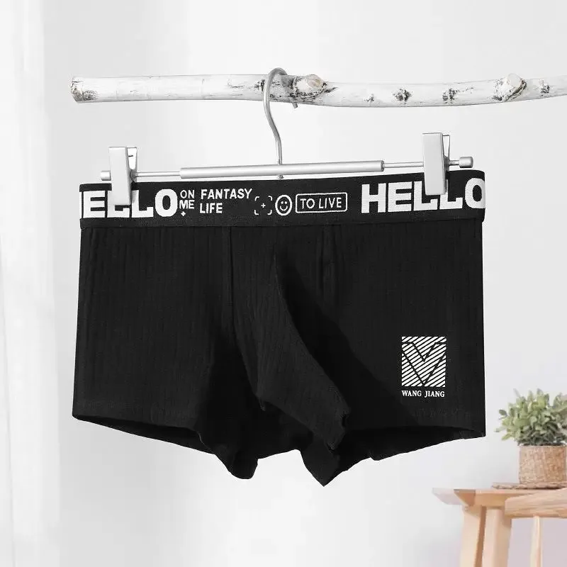 Cueca boxer com nariz aberto de elefante, cueca boxer de algodão confortável e respirável separada para homens, bolsa longa para pênis, roupa íntima sexy