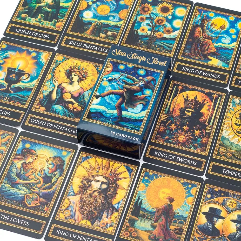 梵谷塔羅牌78張牌桌遊插畫占卜智慧神諭牌聚會桌面玩具娛樂休閒
