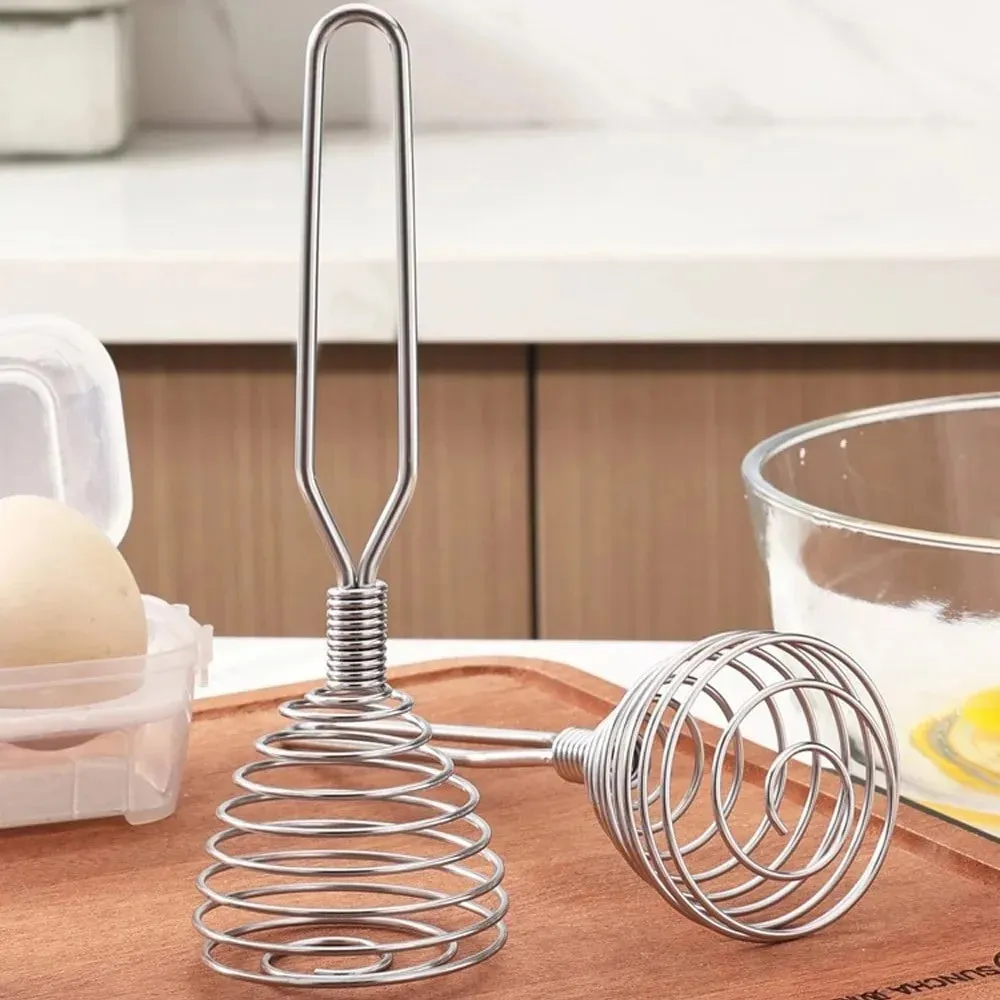 Acessórios de cozinha espiral batedor agitador misturador aço inoxidável ovo leite jam batedor manual liquidificador cozinhar utensílio cozinha ferramenta
