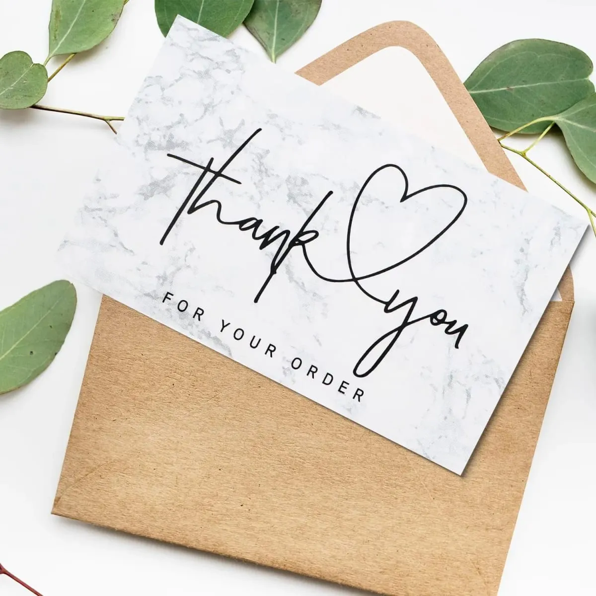 30張/包白色感謝卡支持商務套餐裝飾名片手工製作帶愛心標籤
