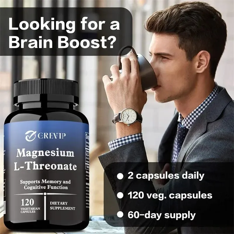 Magnesium L-Threonate Supplement – Promotes Brain Health and Enhances Memory Boosts Nerve Energy Sleep Support Cognition