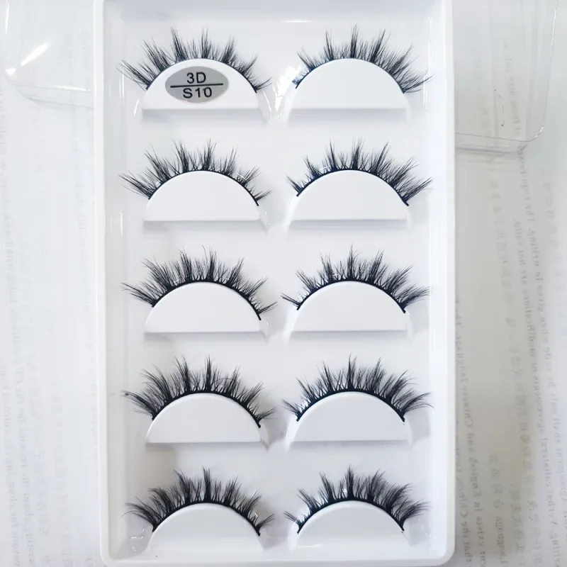 Natural 3d vison cílios postiços macios finos fofos cílios falsos maquiagem cílios beleza gato cilios 5 pares 15 estilos