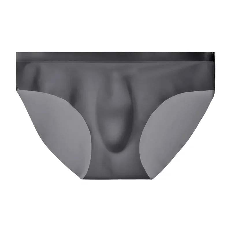 3 peças cuecas masculinas de seda gelada, verão respirável, secagem rápida, shorts sem costura, transparente ultrafino, personalizado l