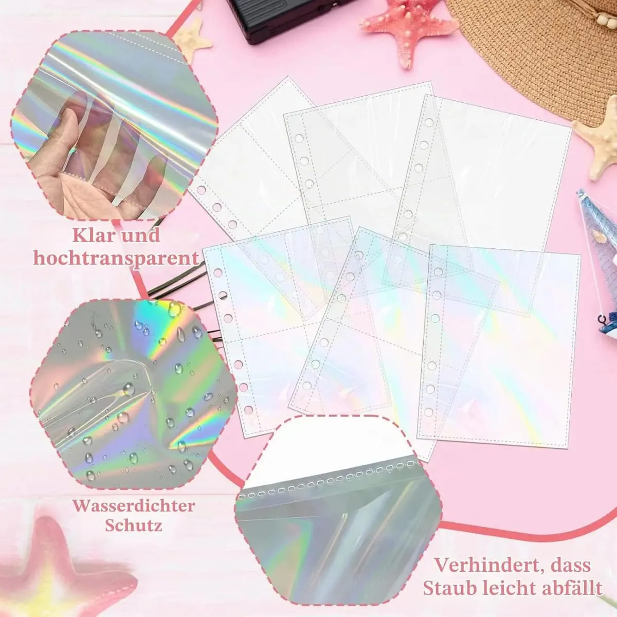 10 folhas a5 6 anel binder cartão mangas photocard titular páginas cartão de negociação inserções de armazenamento cartão álbum recargas foto organizador — image 5