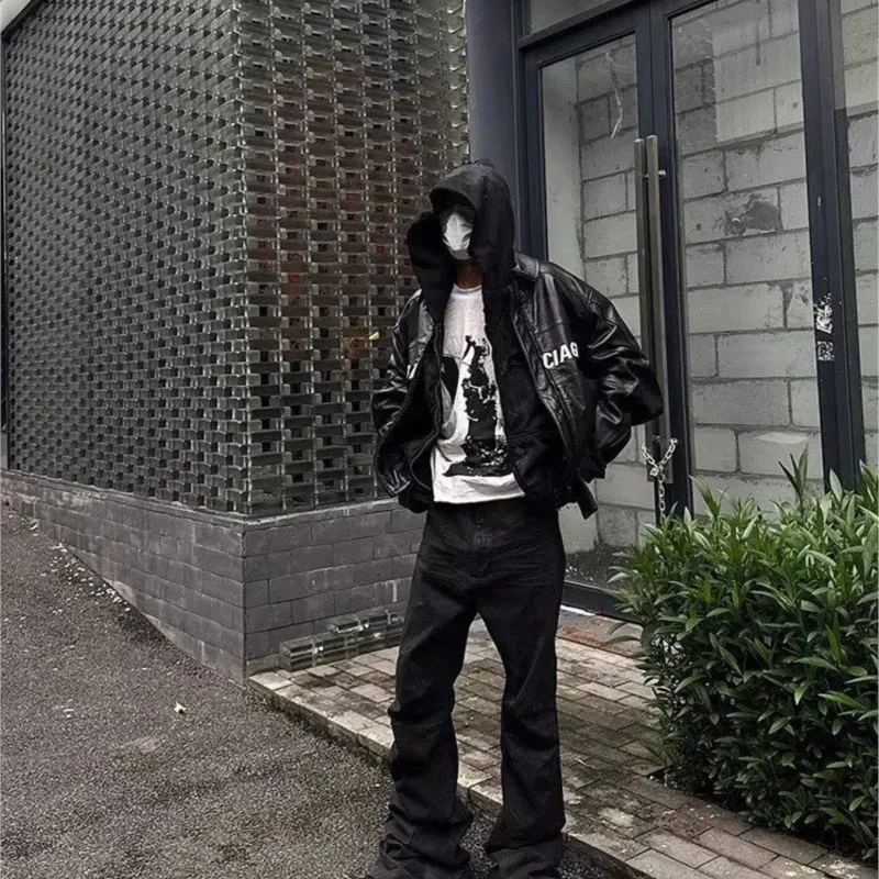 Y2k lavado jeans gótico vintage micro queimado cintura média calças com zíper mulheres homens streetwear design de alta qualidade sentido