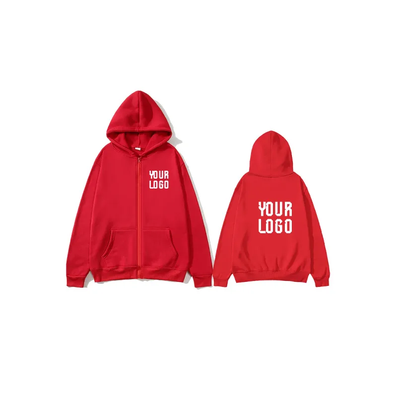 Moletom com zíper de cor sólida | customizável do teste padrão do texto | Personalização de equipe unissex