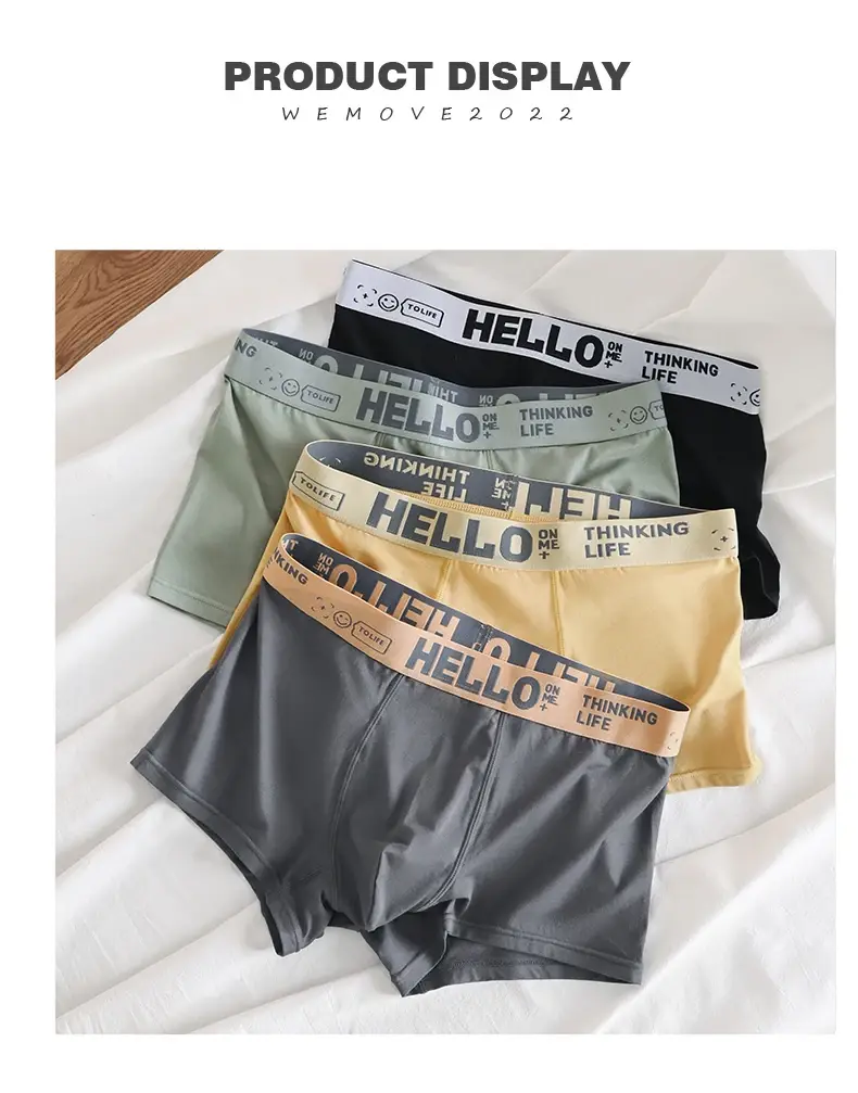 1/5pcs Men's Underwear, Breathable Comfy Quick Drying Stretchy Boxer Trunks, Sexy Underpants, Men's Trendy Boxer Panties