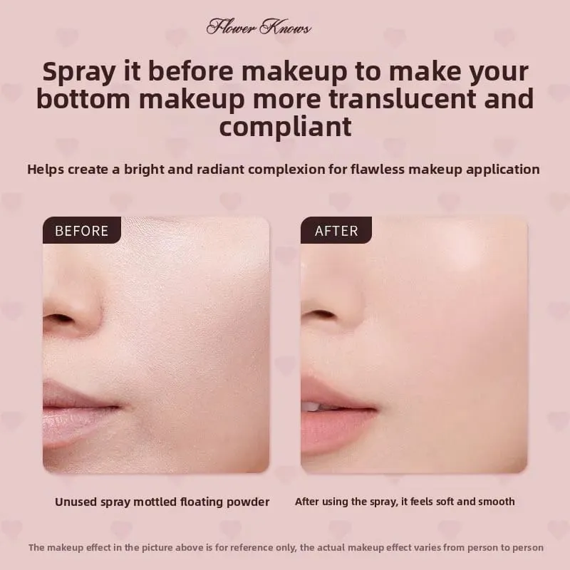 Flor sabe maquiagem hidratante essência configuração spray primer produtos de cuidados com a pele hidratante rosto névoa spray hidratante durante todo o dia
