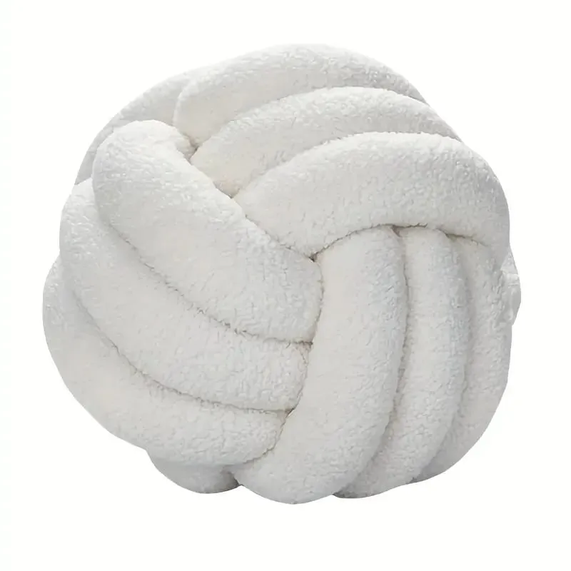 Travesseiro de bola atada para decoração de casa, indeformável, ecológico, bola atada, travesseiro de pelúcia, tecido à mão, bola atada, travesseiro de lance traseiro