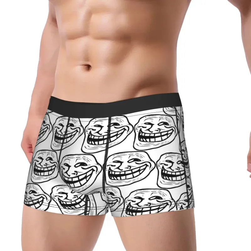 Rage comic trollfac tronco engraçado anime bolsa roupa interior venda quente padrão boxer breve confortável cuecas masculinas plus size