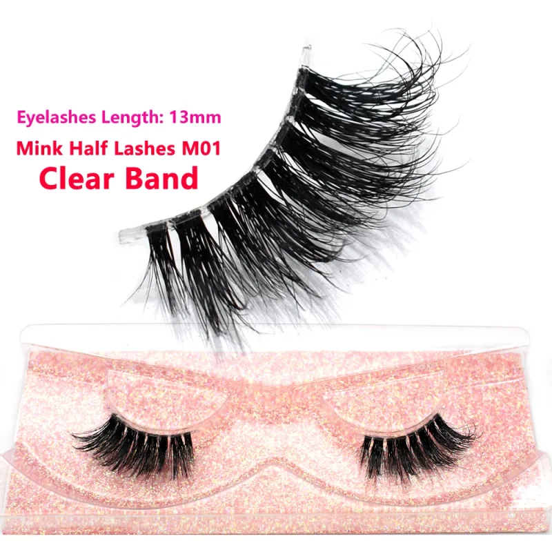 Half Eye Lashes Natural 3D Mink Short False Eyelashes Fluffy Wispy Cross Strip Fake Lashes Soft Half Eyelashes Extension Makeup — image 40