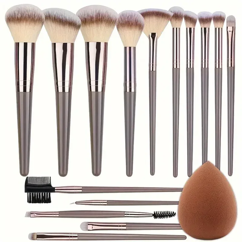 Conjunto de pincéis de maquiagem 3-20 peças, base, iluminador, sombra, blush, corretivo, ferramentas de beleza feminina, esponjas de beleza, polegar puff