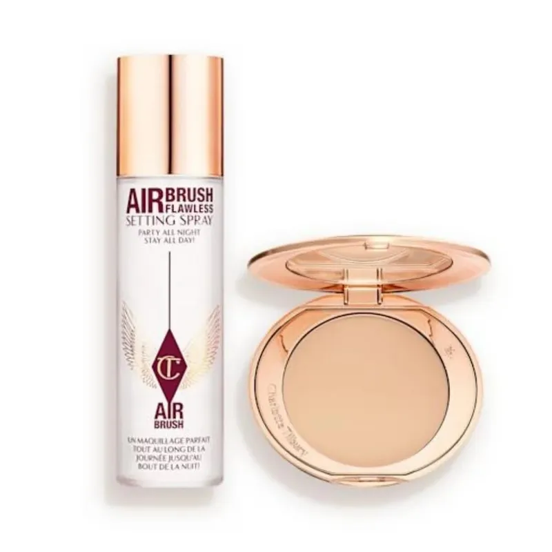 Charlotte Tilbury Setting Spray Viagem Névoa Pó Compacto em Maquiagem Conjunto de Presente Hidratante Desfoque À Prova D 'Água 16H Wear
